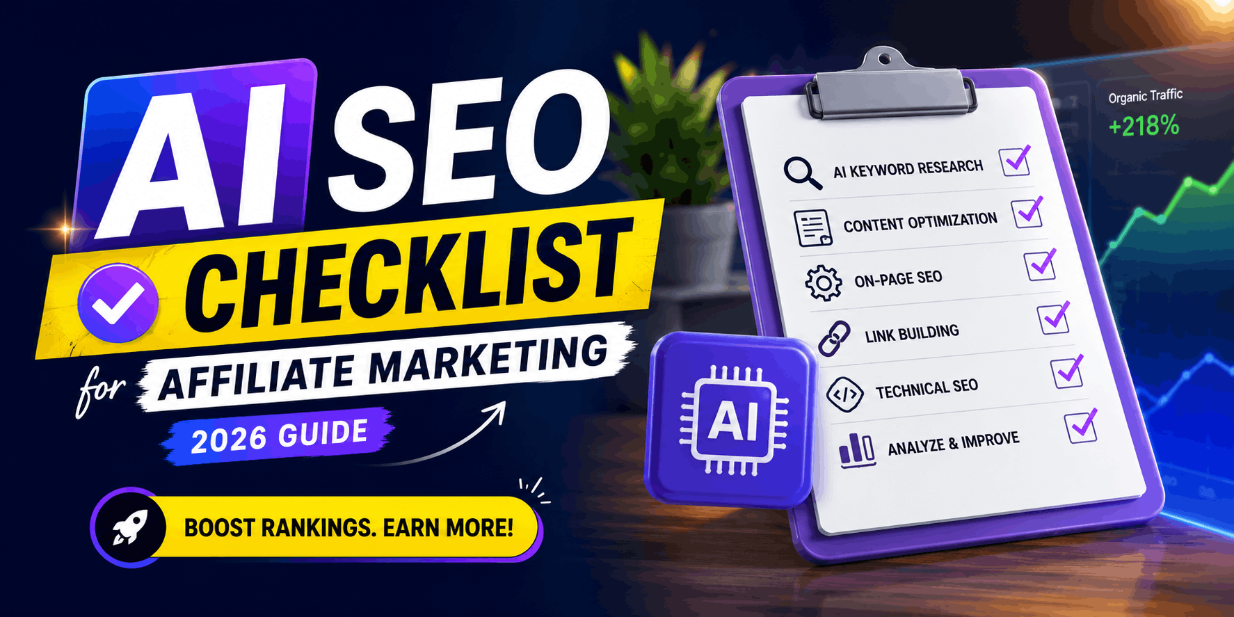 AI SEO Checklist for Affiliate Marketing Rank Higher • Get More Traffic • Grow Affiliate Income