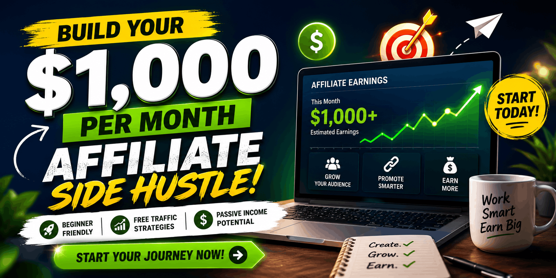 How to Build a $1,000 Per Month Affiliate Side Hustle with Blogging, SEO, and Affiliate Marketing Strategy