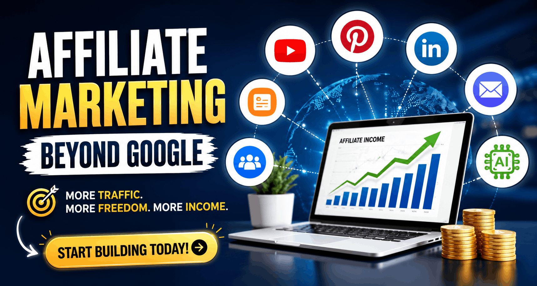 How to succeed in affiliate marketing without Google traffic using YouTube, Pinterest, LinkedIn, email marketing, and AI search strategies.
