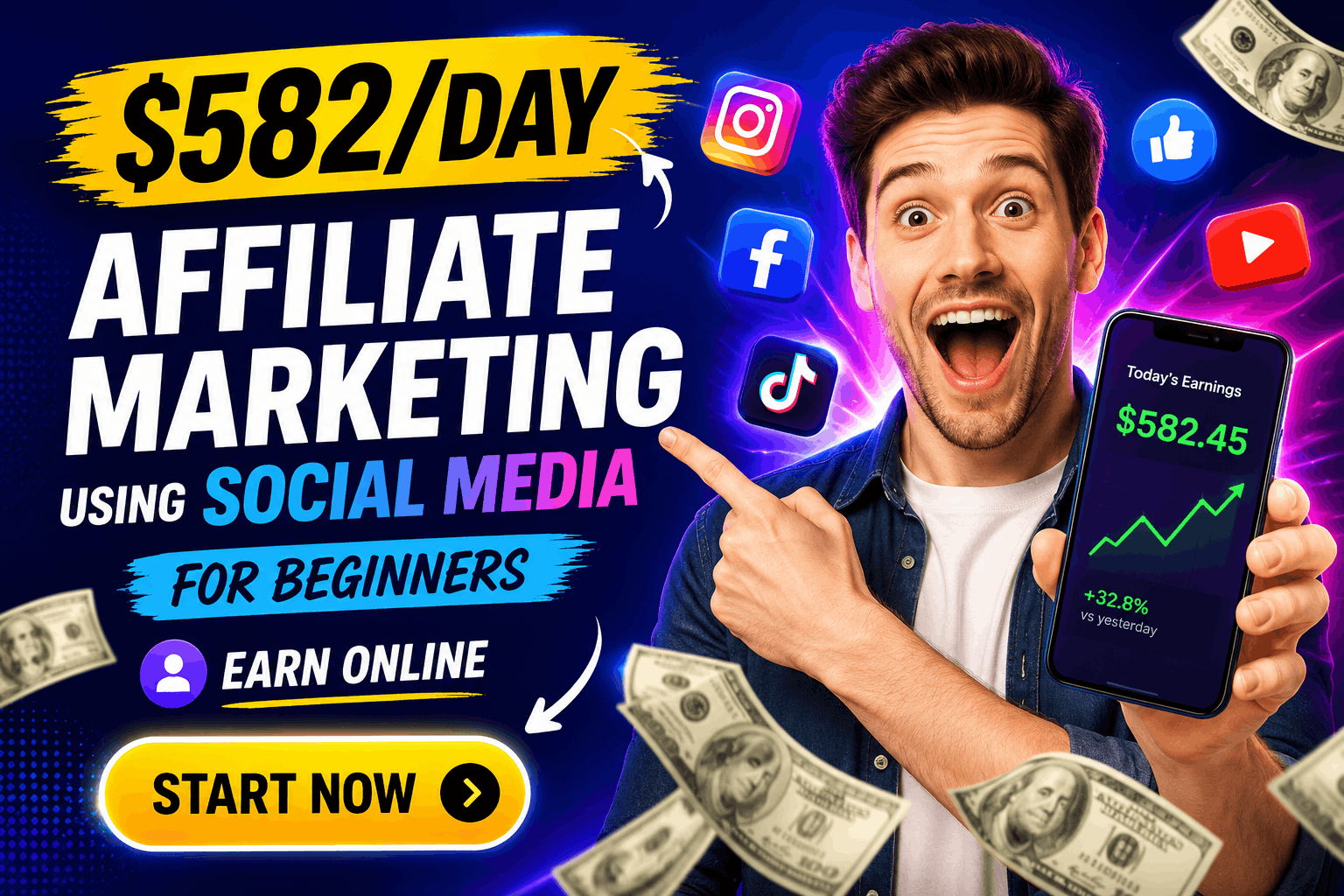 Affiliate marketing using social media for beginners to earn online