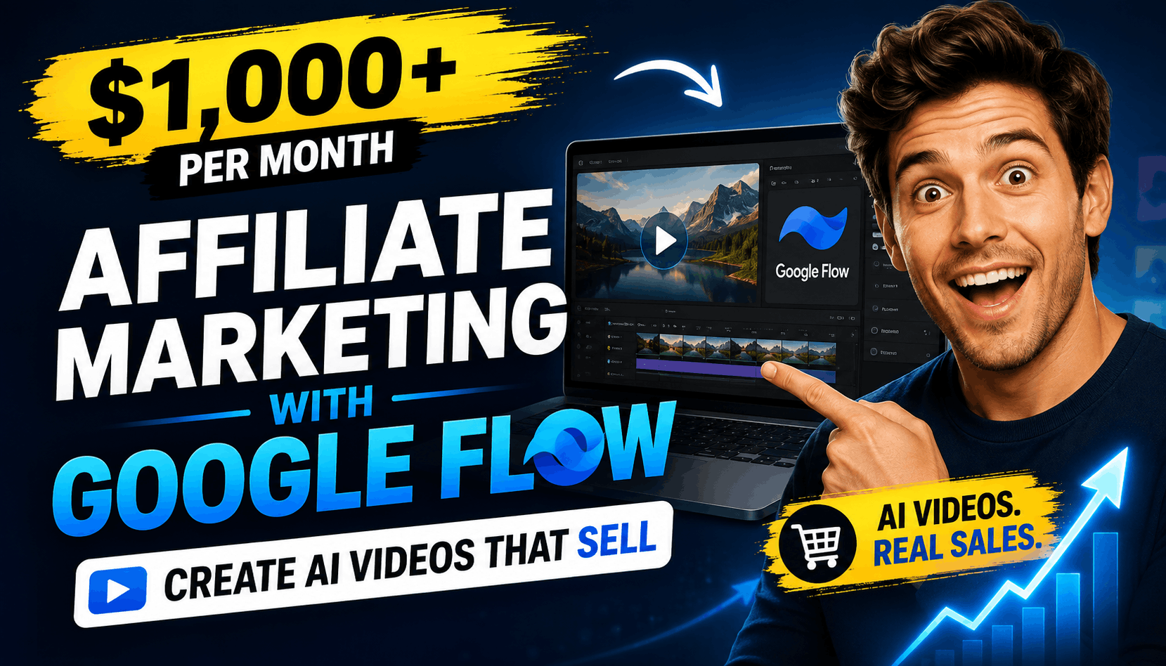 Affiliate Marketing with Google Flow creating AI videos for affiliate sales