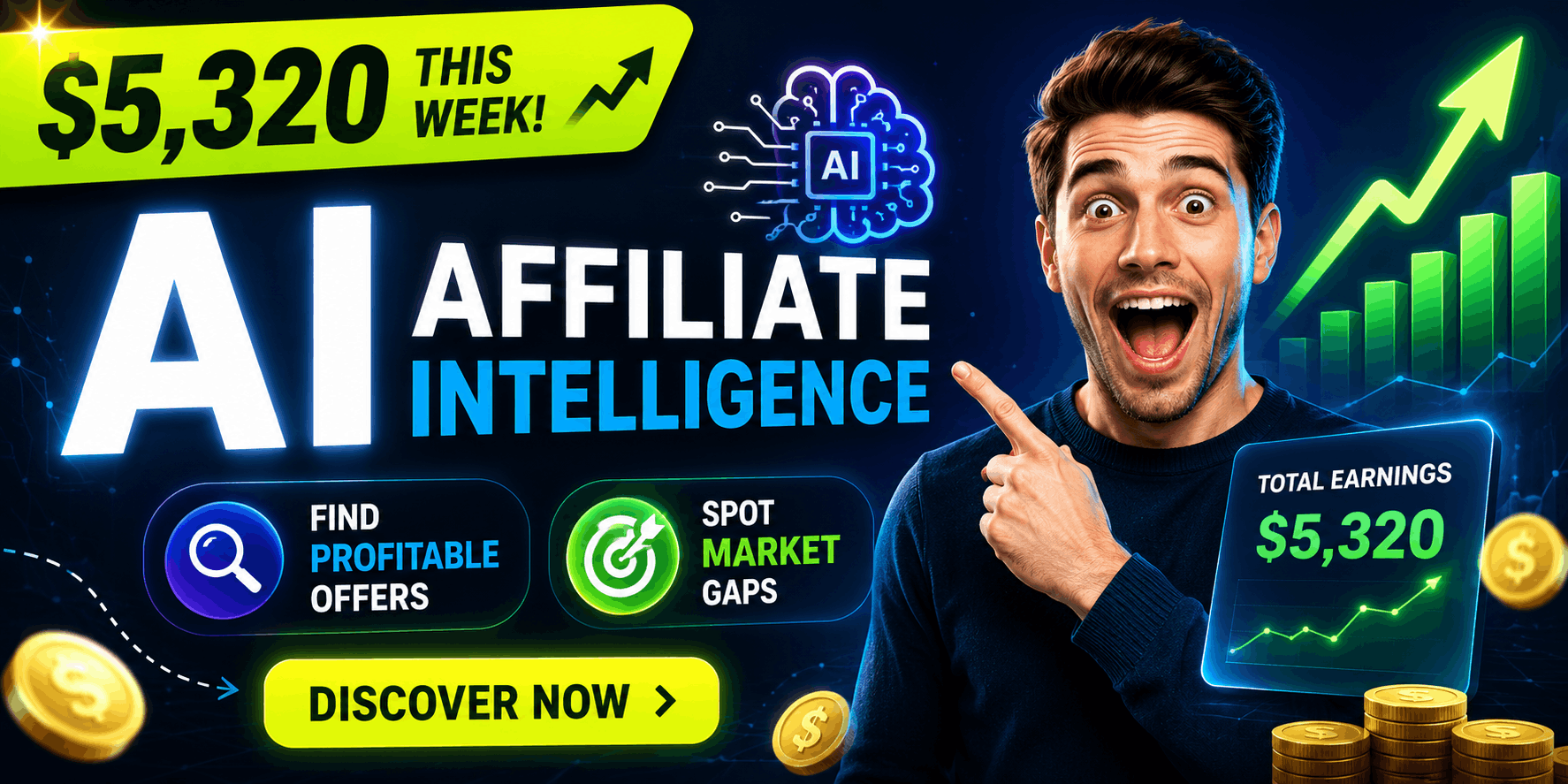 AI Affiliate Intelligence for finding profitable affiliate offers and market gaps