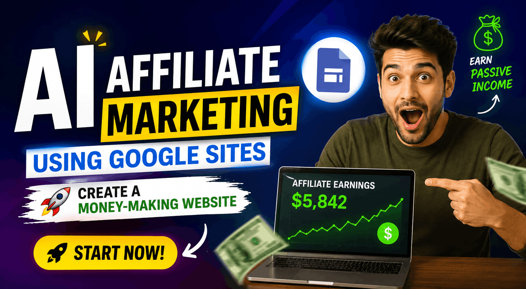 AI affiliate marketing using Google Sites to create a money-making website with AI tools and SEO strategies