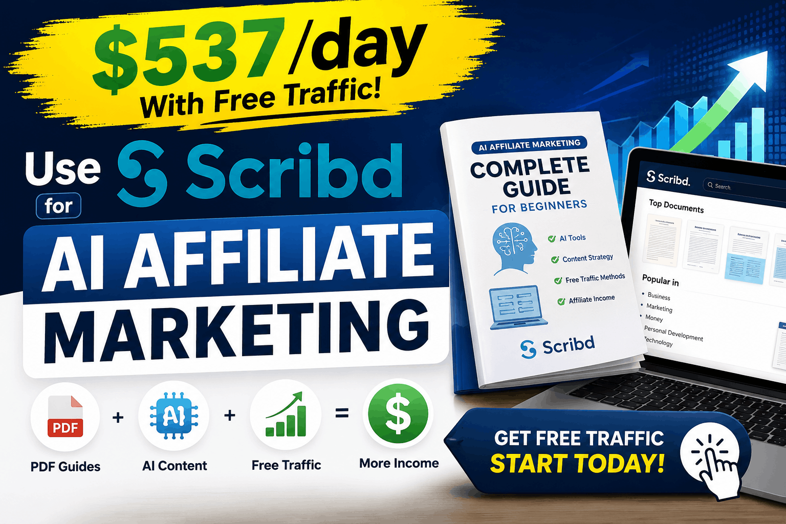 How to Use Scribd for AI Affiliate Marketing and Get Free Traffic with SEO-Friendly PDF Guides