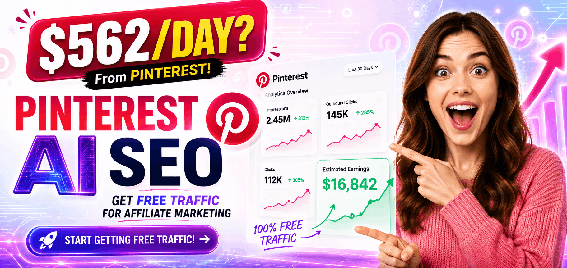 Pinterest AI SEO for free traffic and affiliate marketing